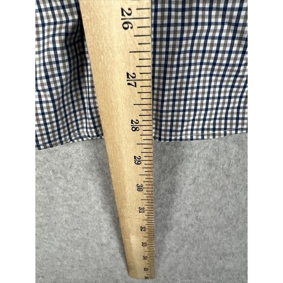 J Crew Thompson Button Up Shirt Mens Size Medium White Blue Beige Check EUC - Picture 8 of 10